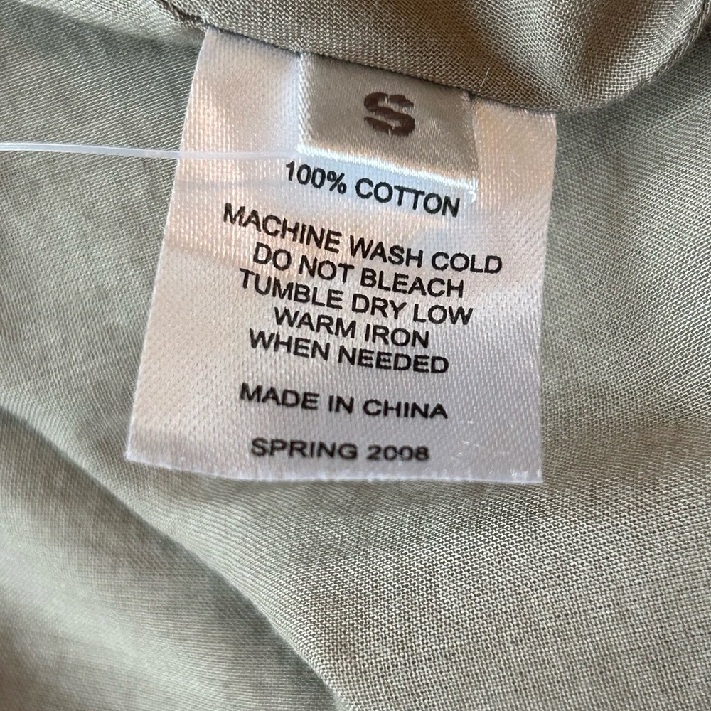 Margaret O’Leary 100% Cotton Button Down Smocked Midi Dress in Beige Size Small - Picture 12 of 16